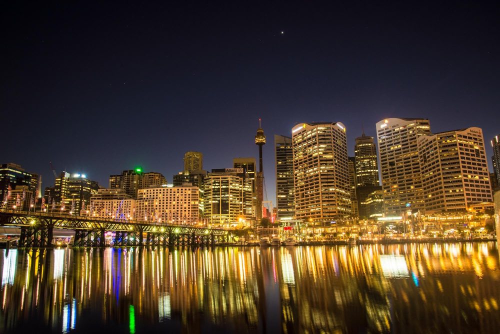 city night skyline with lights