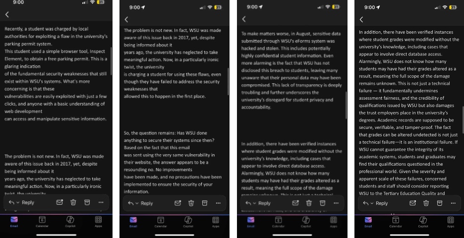 a collage of emails